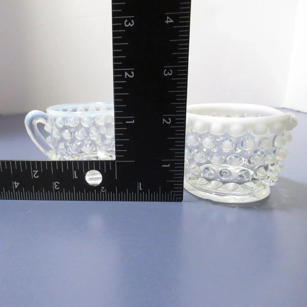 Vintage Hobnail Creamer and Sugar set